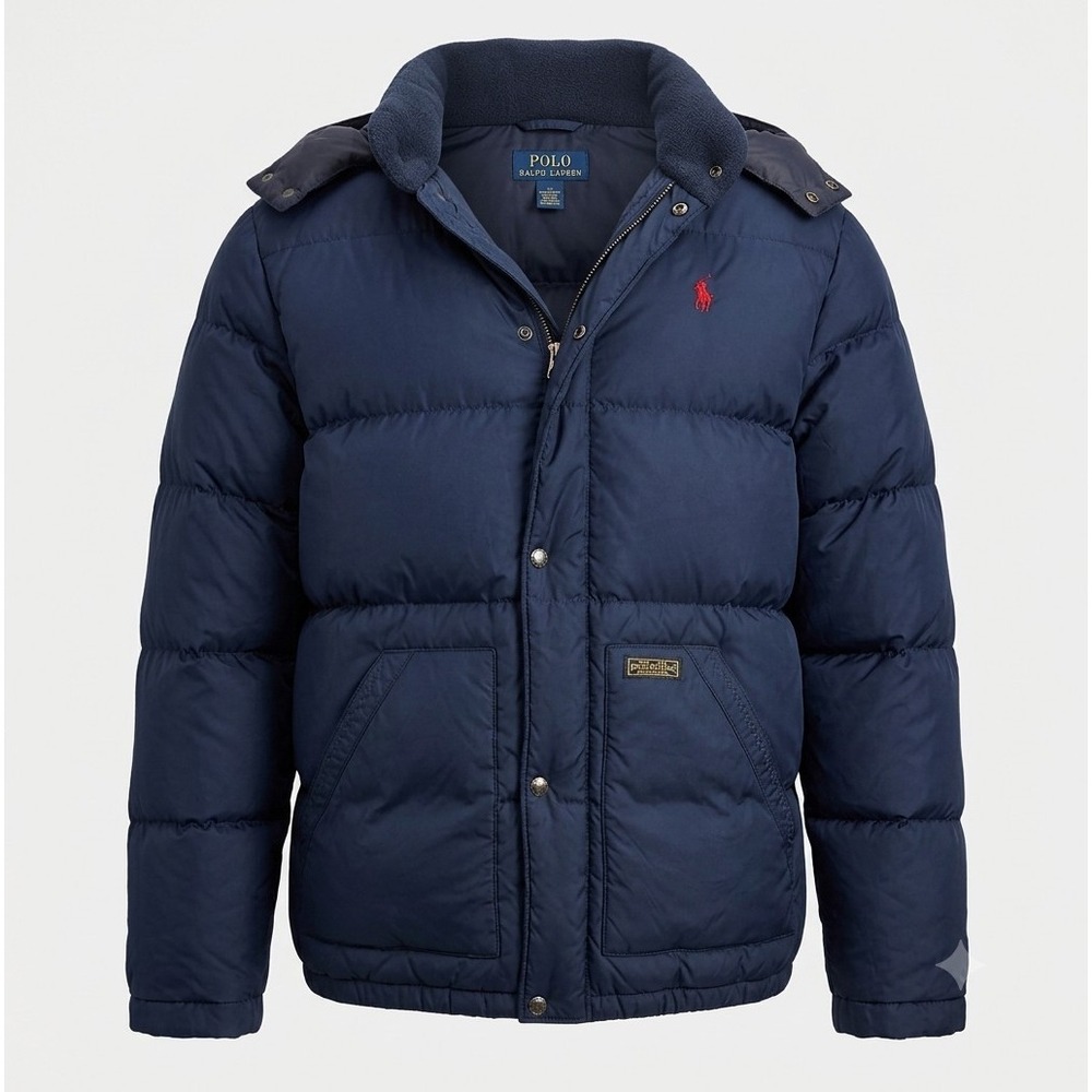 Polo Ralph Lauren Vintage Youth Blue w Red Pony Zip Up Puffer Ski Coat. Size XL